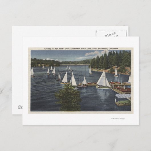 Yacht Club, Sailboot Race Briefkaart (Voorkant / Achterkant)