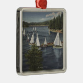 Yacht Club, Sailboot Race Metalen Ornament (Rechts)