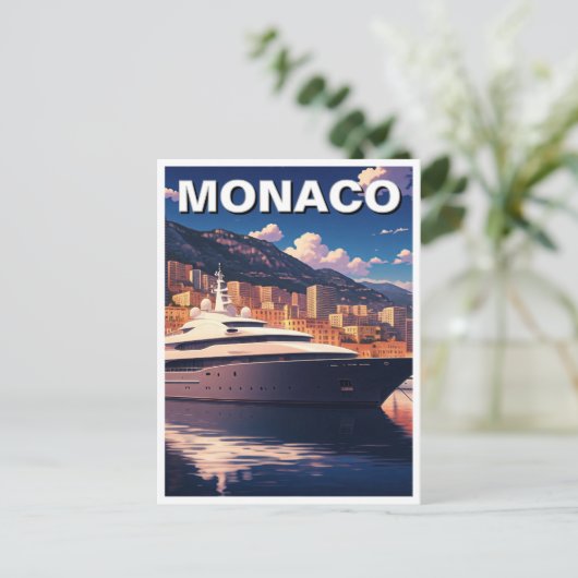 Yacht in Monaco Monte Carlo Europa Reizen Briefkaart (Staand voorkant)