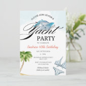 Yacht Party Boot Cruiseschip Uitnodiging (Staand voorkant)