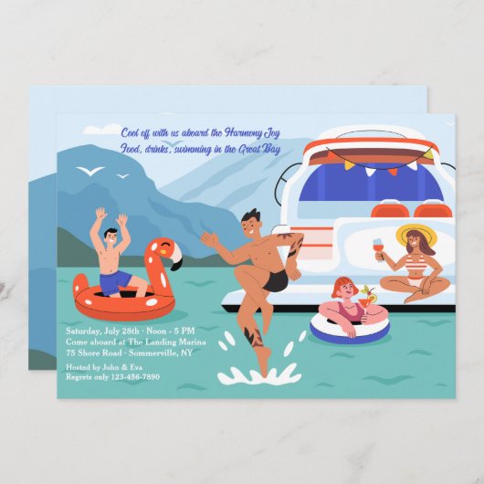 Yacht Party Kaart (Voorkant / Achterkant)
