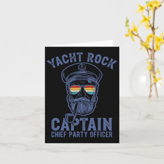 Yacht Rock Captain Pontoon Boat Party Zeilboot Kaart (Gele Bloem)