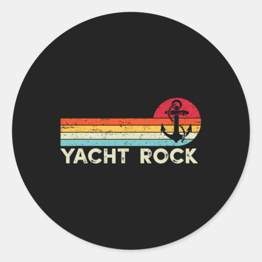 Yacht Rock Ronde Sticker (Voorkant)