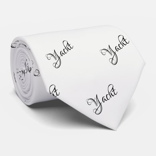 Yacht Script Typografie Stijlvol Stropdas (Opgerold)