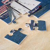 Yacht Tegen Manhattan Skyline Legpuzzel (Zijkant)