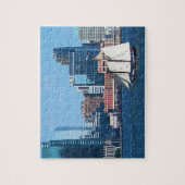 Yacht Tegen Manhattan Skyline Legpuzzel (Verticaal)
