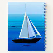 Yacht Under Sail, Cobalt Blue Journal Notitieboek (Achterkant)