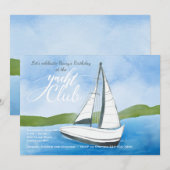 Yacht Waterverf Uitnodiging (Voorkant / Achterkant)