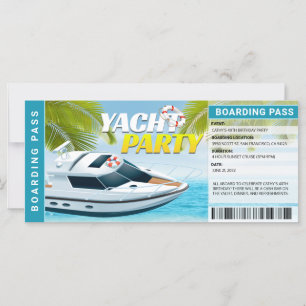 Yachting Boat Cruise Birthday Party Uitnodiging