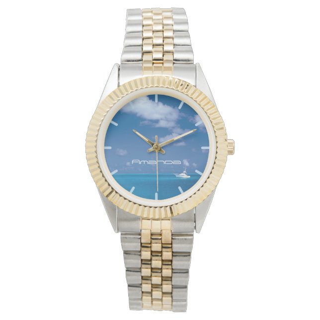 Yachting in het blauw horloge (Voorkant)