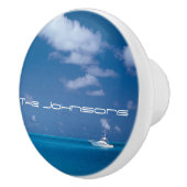 Yachting in het blauw keramische knop (Rechts)
