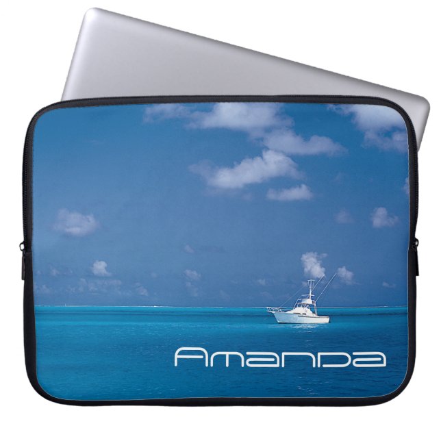 Yachting in het blauw laptop sleeve (Voorkant)