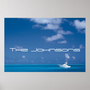 Yachting in het blauw poster