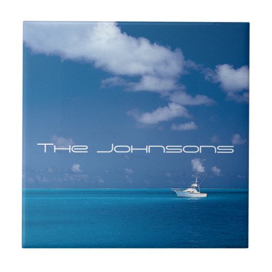 Yachting in het blauw tegeltje (Voorkant)