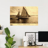 Yachting op het meer van Erie, Buffalo NY 1909 Poster (Thuiskantoor)