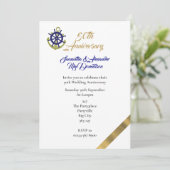 Yachting voor de 50e trouwdag kaart (Staand voorkant)