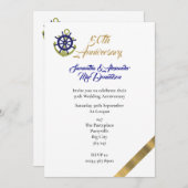 Yachting voor de 50e trouwdag kaart (Voorkant / Achterkant)