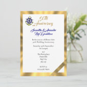 Yachting voor de 50e trouwdag kaart (Staand voorkant)