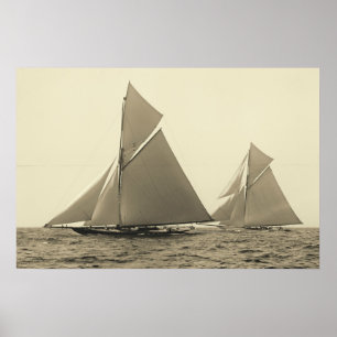 Yachts Valkyrie II en Vigilant Race for America's Poster