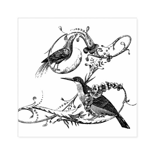 Yacou Vogel Houten Stempel (Afrduk)