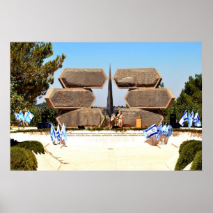 Yad Vashem Memorial voor Joodse soldaten en Partiz Poster