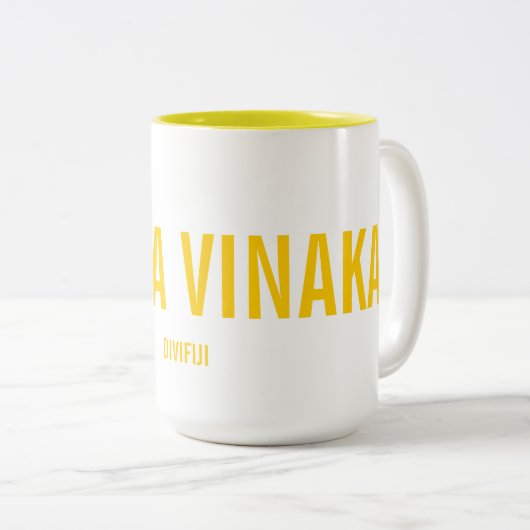 Yadra vinaka tweekleurige koffiemok (Voorkant rechts)