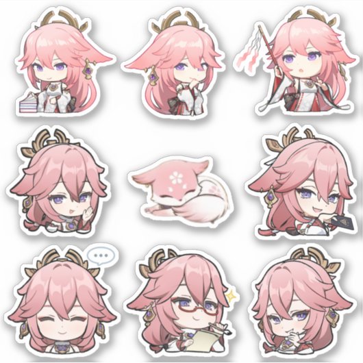 Yae Miko Stickers (Voorkant)
