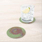 Yaei abstracte kunst ronde kartonnen onderzetter (Insitu)