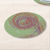 Yaei abstracte kunst ronde kartonnen onderzetter (Gebogen)
