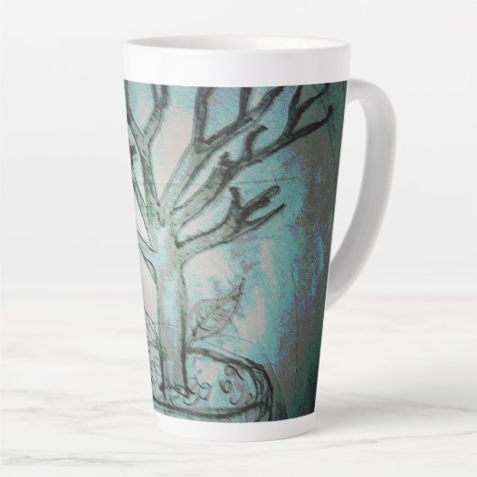 yaei - dode bonsai - boomtekenkunst latte mok (Rechterhoek)