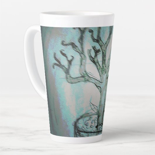 yaei - dode bonsai - boomtekenkunst latte mok (Linkerhoek)