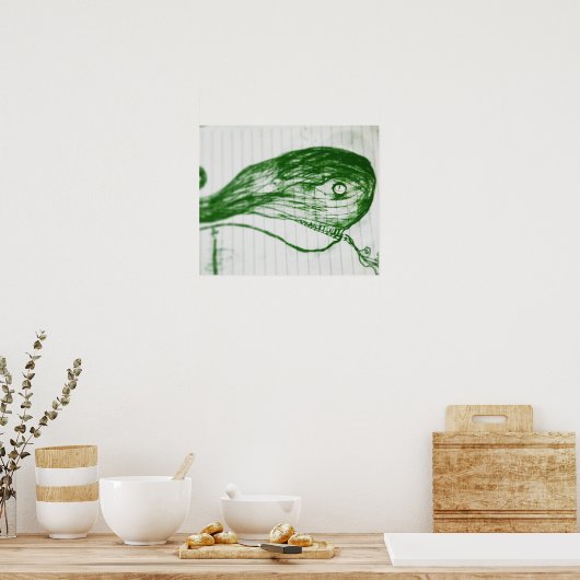 yaei groene walvis poster (Keuken)