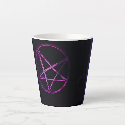 yaei paarse pentagram latte mok (Voorkant)
