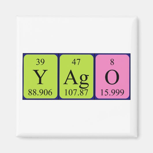 Yago periodieke lijstnaam magnet (Voorkant)
