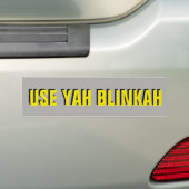 YAH BLINKAH Yellow op grijs Bumpersticker (Op auto)
