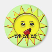 Yah Yah Yah Funny Button Magneet (Voorkant)