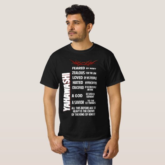 Yahawashi was geliefd en haatte Israëlische kledin T-shirt (Voorkant volledig)