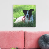 Yahtzee De Hond met Leash Canvas Print (Insitu (Woonkamer))