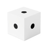 Yahtzee - Dice game die number 1 alle 5 kanten Kubus (Voorkant hoekig)