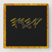 YAHUAH-de meest hoge naam 01-01 Vierkante Klok (Voorkant)