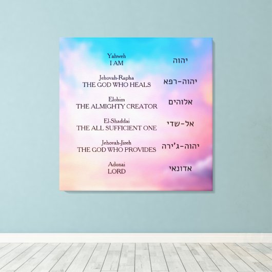 Yahweh Canvas Afdruk (Insitu (Houten vloer))