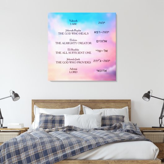Yahweh Canvas Afdruk (Insitu (Slaapkamer))