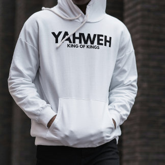 "YAHWEH" Cross White Christelijk Minimalistische H Hoodie