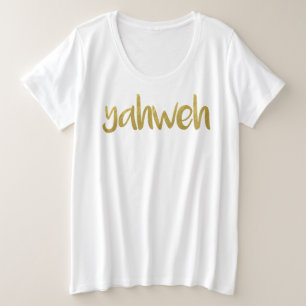 YAHWEH Goud Lettering Hebreeuwse naam van God T-sh Grote Maat T-shirt