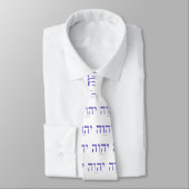 Yahweh (in het Hebreeuws) Blue Lettering Necktie Stropdas (Gebonden)