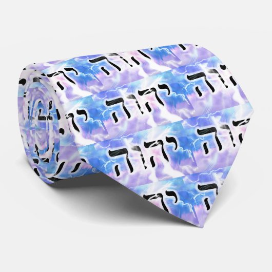 Yahweh Jehovah's naam in het Hebreeuwse Stropdas T (Opgerold)