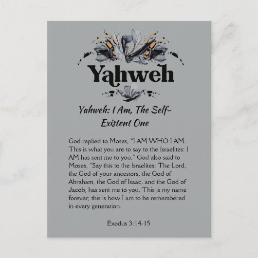Yahweh | Namen van de goddelijke revolutie Briefkaart (Voorkant)