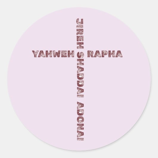 Yahweh Rapha Jireh Christian Ronde Sticker (Voorkant)