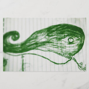 yaie green whale anime manga cartoon tekening briefpapier