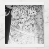 yaie monster manga anime teapot wijn etiket (Enkel label)